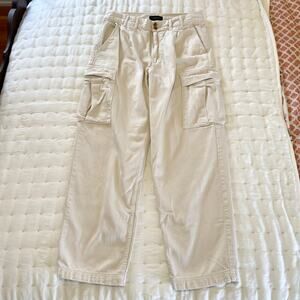 Banana Republic Women’s Twill Cargo High Rise Pants Women's 29/8 | Cream | EUC